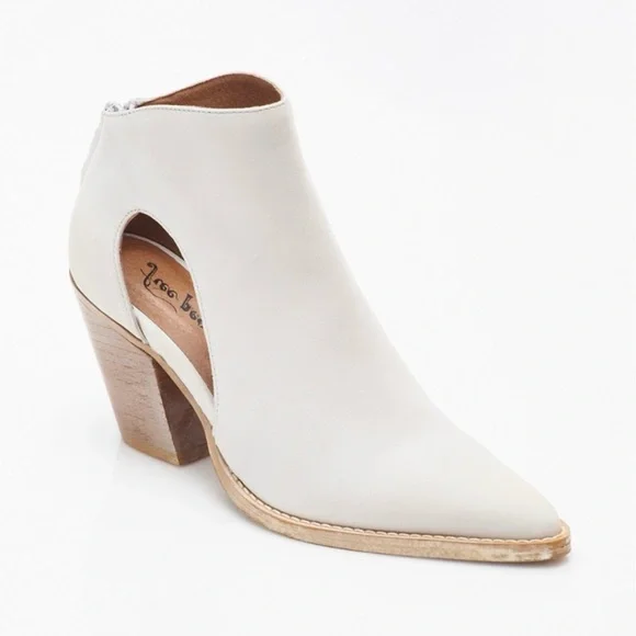 Free People Suede Leather Cutout Ankle Boots Size 9.5 Western Coastal Cowgirl - Picture 2 of 16